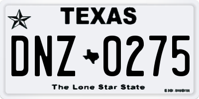 TX license plate DNZ0275