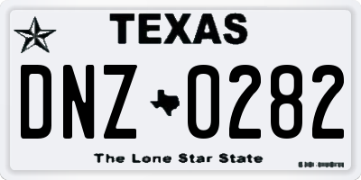 TX license plate DNZ0282