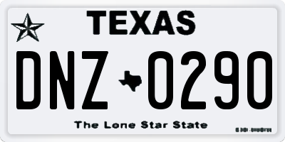 TX license plate DNZ0290