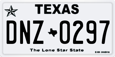 TX license plate DNZ0297