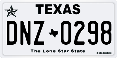 TX license plate DNZ0298