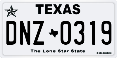 TX license plate DNZ0319
