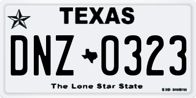 TX license plate DNZ0323