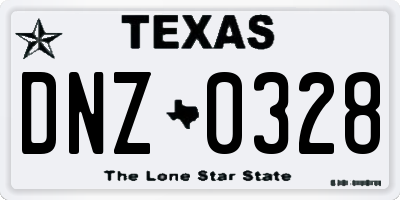 TX license plate DNZ0328