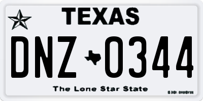 TX license plate DNZ0344