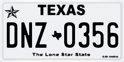TX license plate DNZ0356