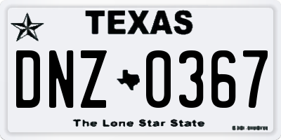 TX license plate DNZ0367