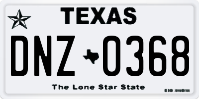TX license plate DNZ0368