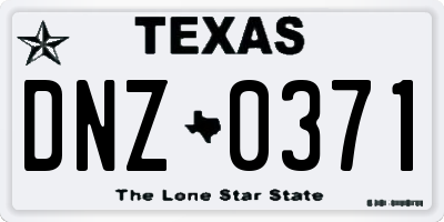 TX license plate DNZ0371