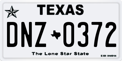 TX license plate DNZ0372