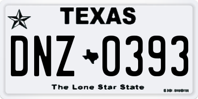 TX license plate DNZ0393