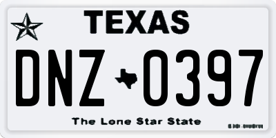 TX license plate DNZ0397