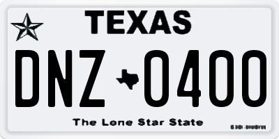 TX license plate DNZ0400
