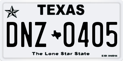 TX license plate DNZ0405