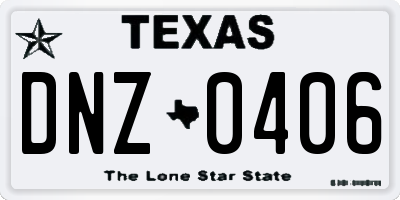 TX license plate DNZ0406