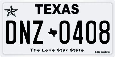 TX license plate DNZ0408