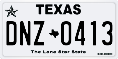 TX license plate DNZ0413