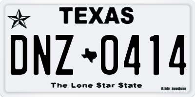 TX license plate DNZ0414