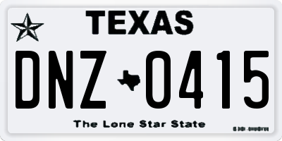 TX license plate DNZ0415