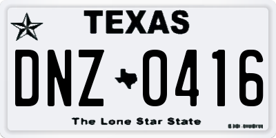TX license plate DNZ0416