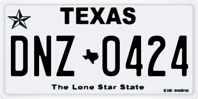 TX license plate DNZ0424