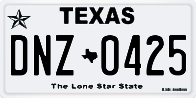 TX license plate DNZ0425