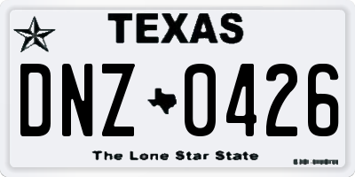 TX license plate DNZ0426