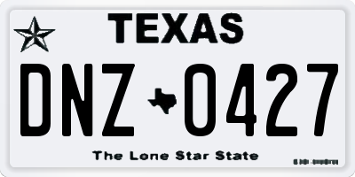 TX license plate DNZ0427