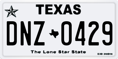 TX license plate DNZ0429