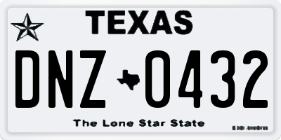 TX license plate DNZ0432