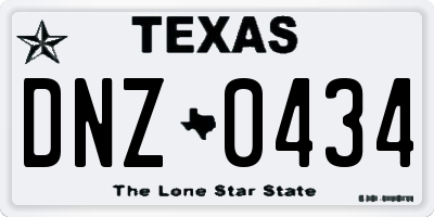 TX license plate DNZ0434