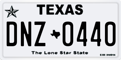 TX license plate DNZ0440