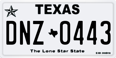 TX license plate DNZ0443
