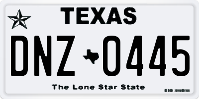 TX license plate DNZ0445