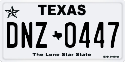 TX license plate DNZ0447