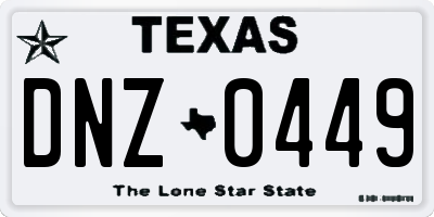 TX license plate DNZ0449