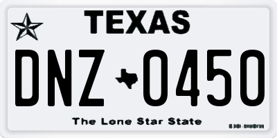 TX license plate DNZ0450