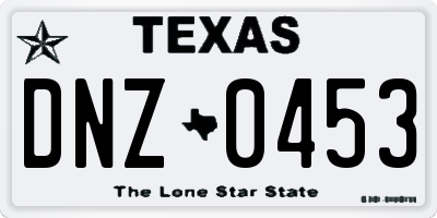 TX license plate DNZ0453