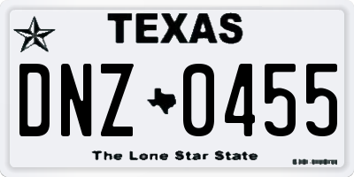 TX license plate DNZ0455