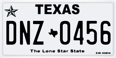 TX license plate DNZ0456