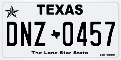 TX license plate DNZ0457