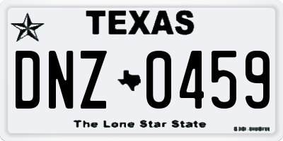 TX license plate DNZ0459