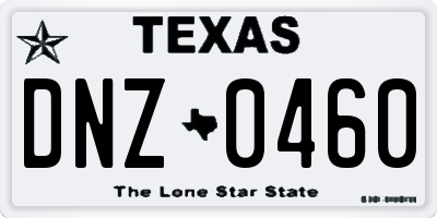 TX license plate DNZ0460