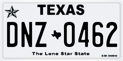 TX license plate DNZ0462