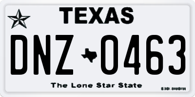 TX license plate DNZ0463