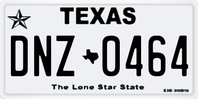 TX license plate DNZ0464
