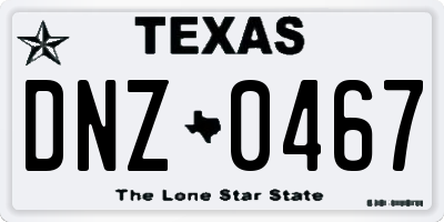 TX license plate DNZ0467