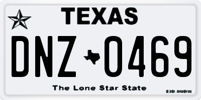 TX license plate DNZ0469