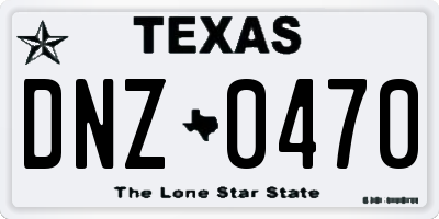 TX license plate DNZ0470