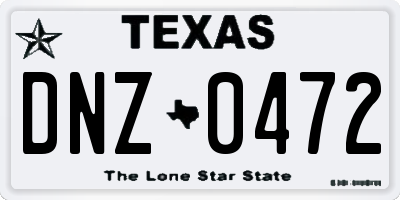 TX license plate DNZ0472